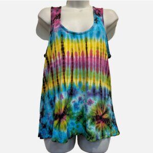 Nwt SACRED THREADS gypsy boho hippy tie dyed knit viscose tank TOP M